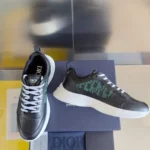 Dior B25 Runner Men's Leather Sneakers D-Pattern Black&Green - Image 7