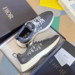 Dior B25 Runner Men's Leather Sneakers D-Pattern Navy - Image 3