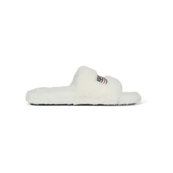 Balenciaga Furry Slides White