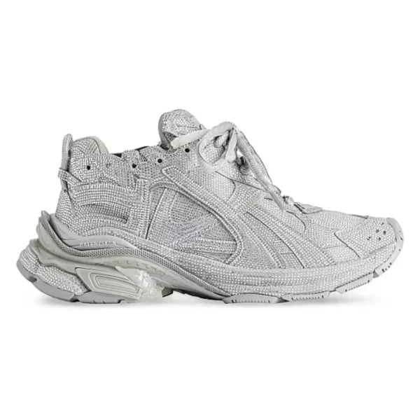 Balenciaga Runner Sneakers Rhinestones White