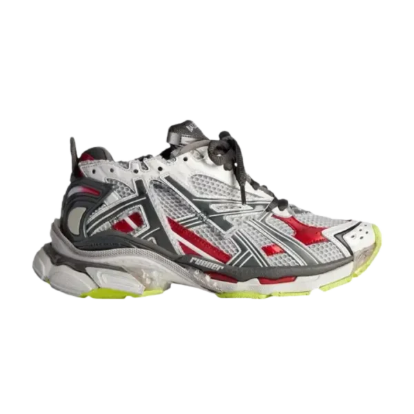 B*lenciaga Runner sneaker white, black, red, fluo yellow