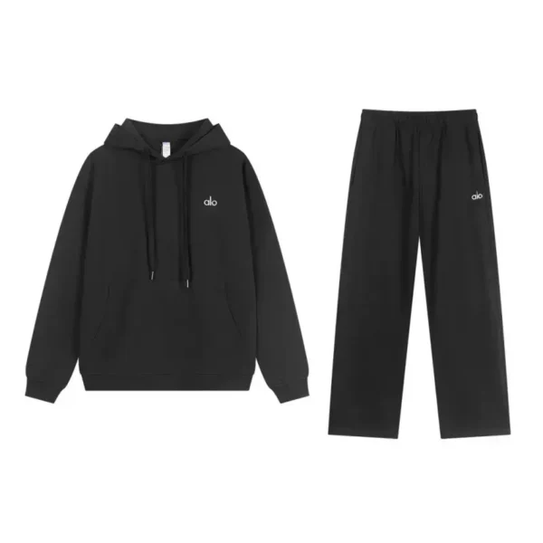 Alo Yoga Accolade Full Zip Tracksuit Black Grey