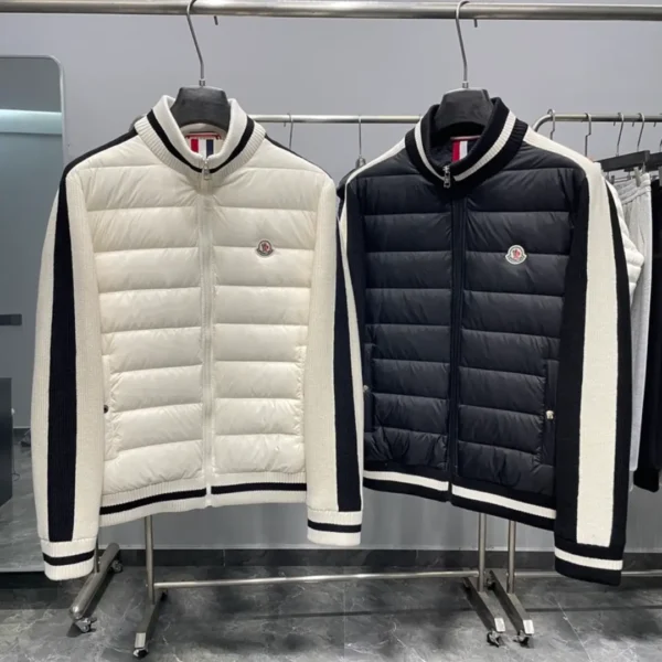Moncler Hybrid Zip Cardigan down jacket White&Black