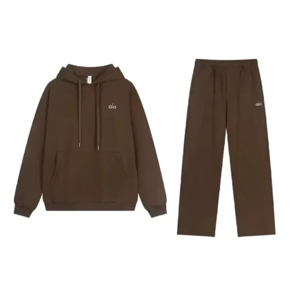 Alo Yoga Accolade Full Zip Tracksuit Brown
