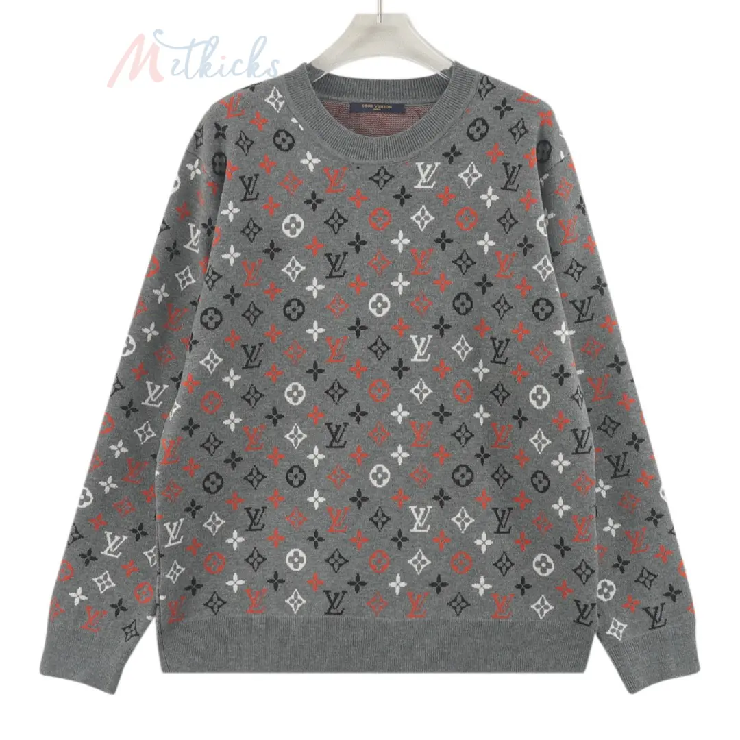 D99CD9DD-FEBA-41D0-AB42-D92B1FE753FA Louis Vuitton grey wool crewneck sweater - Image 1