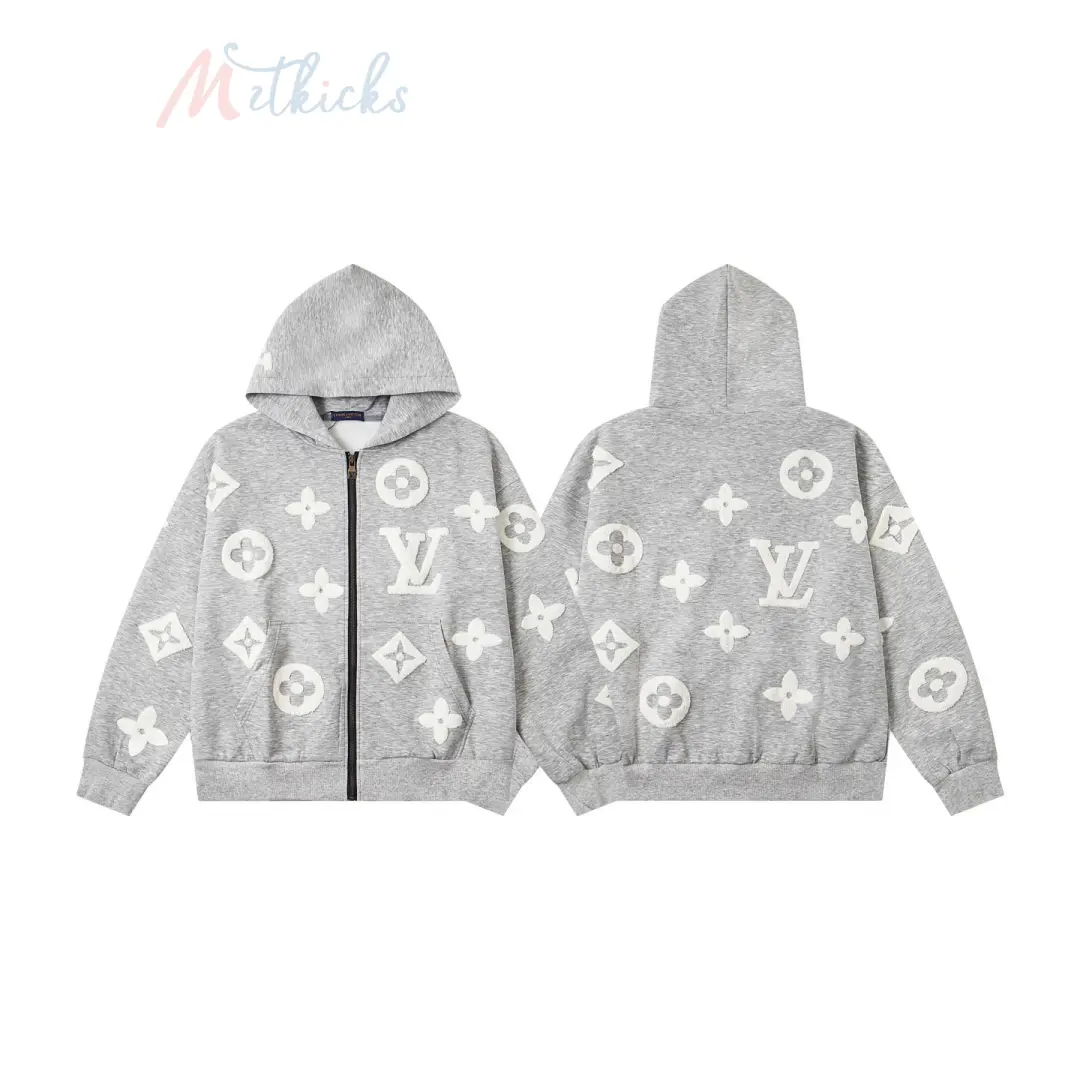 IMG_3060 L*UIS V*ITTON 25FW ZipUp Hoodie Grey - Image 1