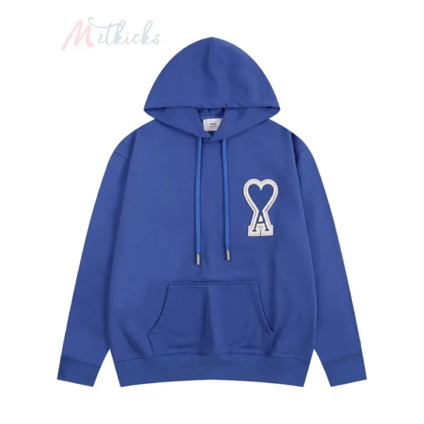 AMI Graphic Print Crew Neck Hoodie Hoodies Blue