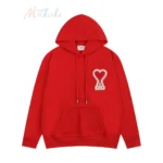 AMI Graphic Print Crew Neck Hoodie Hoodies Red
