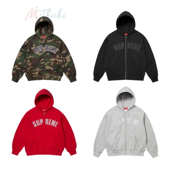 Supreme B.B. Simon Zip Up Hooded Sweatshirt Camo/Black/Red/Grey