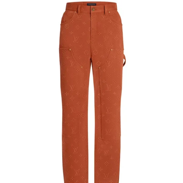 Louis Vuitton Brown Embossed Monogram Carpenter Pants