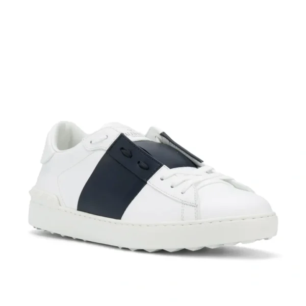 V*lentino Garavani Open Leather Sneakers Dark Blue