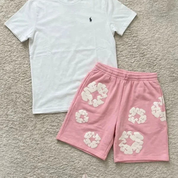 Popular Outfit: Ralph Lauren T-Shirt, Denim Tears Shorts, ASICS Sneakers