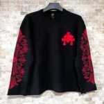 Cashmere Red Triple Cross Patch Sweater