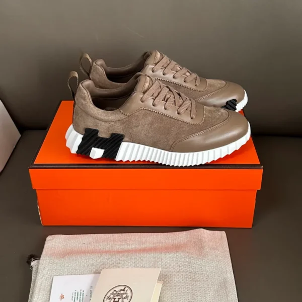 H*rmès Paris Bouncing Sneaker Osmium Brown