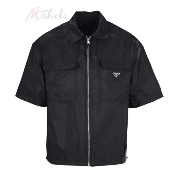 P*ADA Men Short Sleeve Shirt Zip Triangle Logo