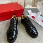 Christian Louboutin Louis Junior Orlato flat black patent leather