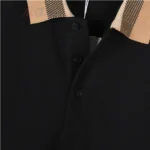 B*RBERRY cody polo shirt with check collar Black - Image 6