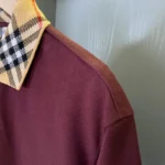 B*RBERRY cody polo shirt with check collar Red - Image 6