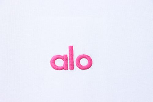 ALO 26SS Embroidered Logo Short-Sleeve T-Shirt White - Image 6