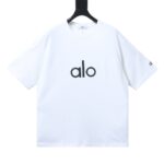 Alo Yoga Simple Silicone Letter Print T-Shirt White