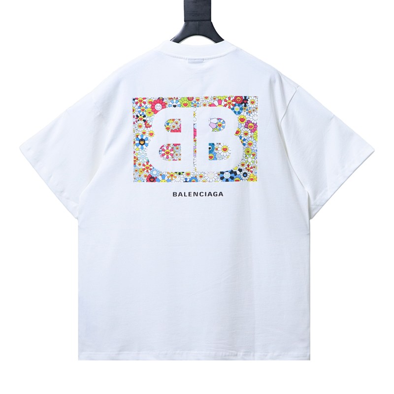 Balenciaga 25ss Sunflower Textured Seam-Sealed Short-Sleeve T-Shirt - Image 2