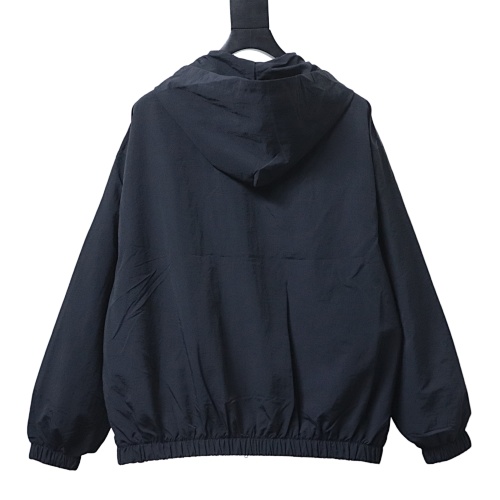 Balenciaga BLCG 26SS 3M Black and Red Embroidered Hooded Sports Jacket - Image 2