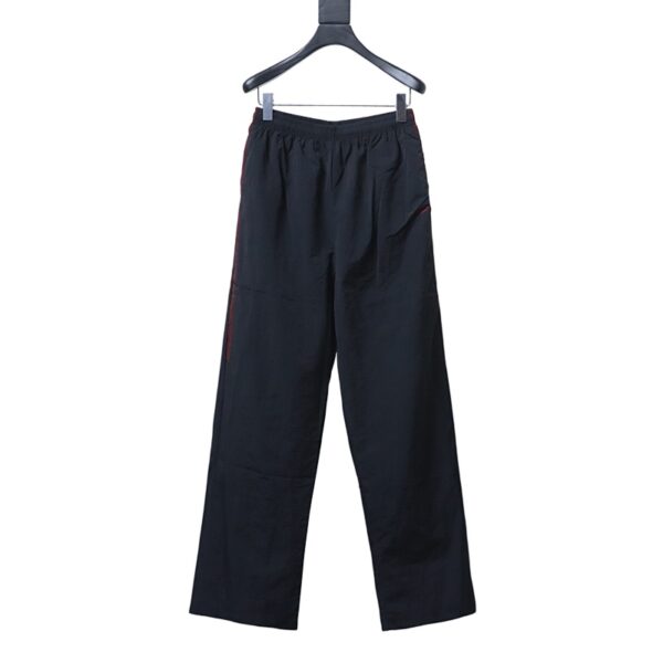 Balenciaga BLCG 26SS 3M Black and Red Embroidered Hooded Sweatpants