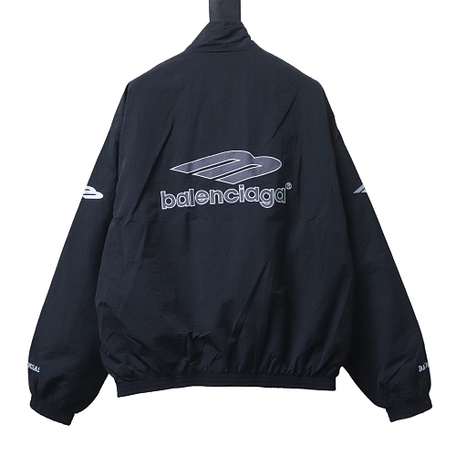 Balenciaga BLCG 26SS Cursive Signature Embroidered Hooded Sports Jacket - Image 2
