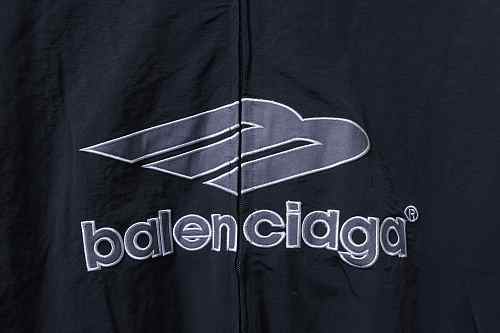 Balenciaga BLCG 26SS Cursive Signature Embroidered Hooded Sports Jacket - Image 5