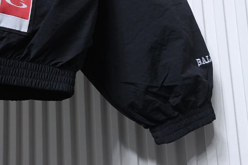 Balenciaga BLCG 26SS Cursive Signature Embroidered Hooded Sports Jacket - Image 6