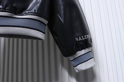 Balenciaga BLCG 26SS 3M Embroidered Grey Manchester United Baseball Flight Leather Jacket - Image 4
