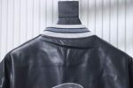 Balenciaga BLCG 26SS 3M Embroidered Grey Manchester United Baseball Flight Leather Jacket - Image 11