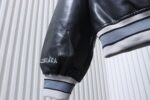Balenciaga BLCG 26SS 3M Embroidered Grey Manchester United Baseball Flight Leather Jacket - Image 3