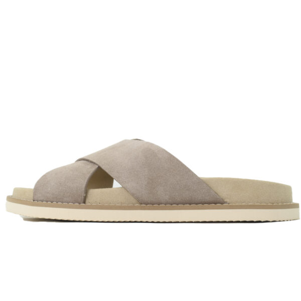 Brunello Cucinelli Suede Slide Sandals Beige