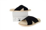 Brunello Cucinelli Suede Slide Sandals Black - Image 8