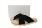 Brunello Cucinelli Suede Slide Sandals Black - Image 9