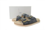 Brunello Cucinelli Suede Slide Sandals Grey - Image 9