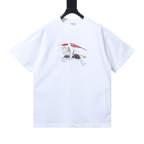 Burberry 25ss Color Block Equestrian Embroidered Short-Sleeve T-Shirt - Image 3