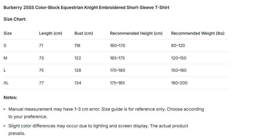 Burberry 25ss Color Block Equestrian Embroidered Short-Sleeve T-Shirt - Image 5