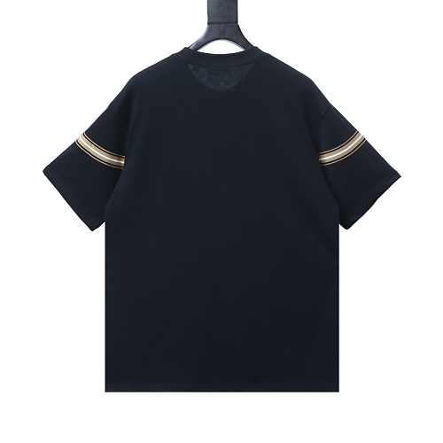 Burberry Striped Print with Classic Horse Embroidery Short-Sleeve T-Shirt - Image 4