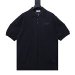 Dior Embroidered Knit Short-Sleeved Polo Shirt