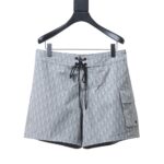 Dior Green Webbing Drawstring Shorts Grey