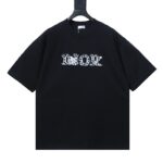 Dior New Distressed Patch Letter Embroidery T-Shirt - Image 3