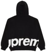 Supreme Big Logo Zip Up Hooded Sweatshirt Black - Image 2