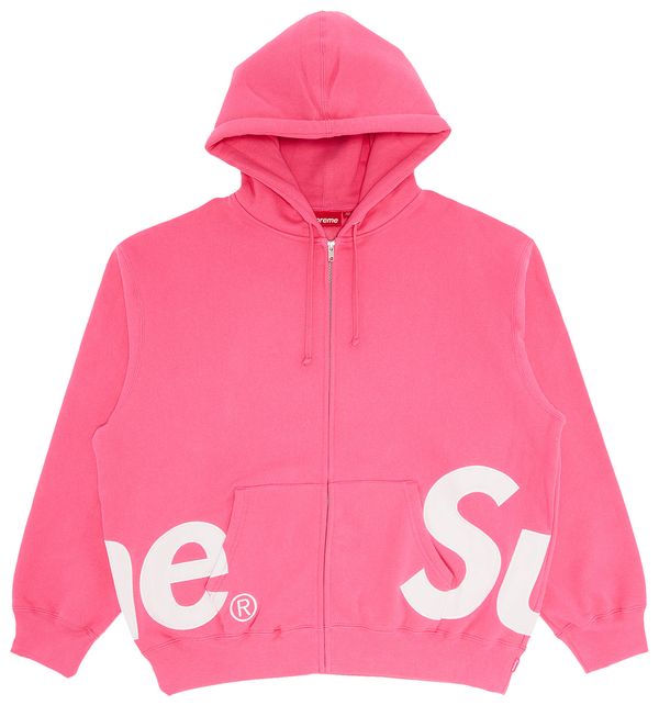 supreme_big_logo_zip_up_hooded_sweatshirt_magenta_1E218B7D43313.jpg Supreme Big Logo Zip Up Hooded Sweatshirt Magenta - Image 1