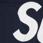 Supreme Big Logo Zip Up Hooded Sweatshirt Navy - Image 3
