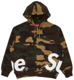 Supreme Big Logo Zip Up Hooded Sweatshirt Woodland Camo