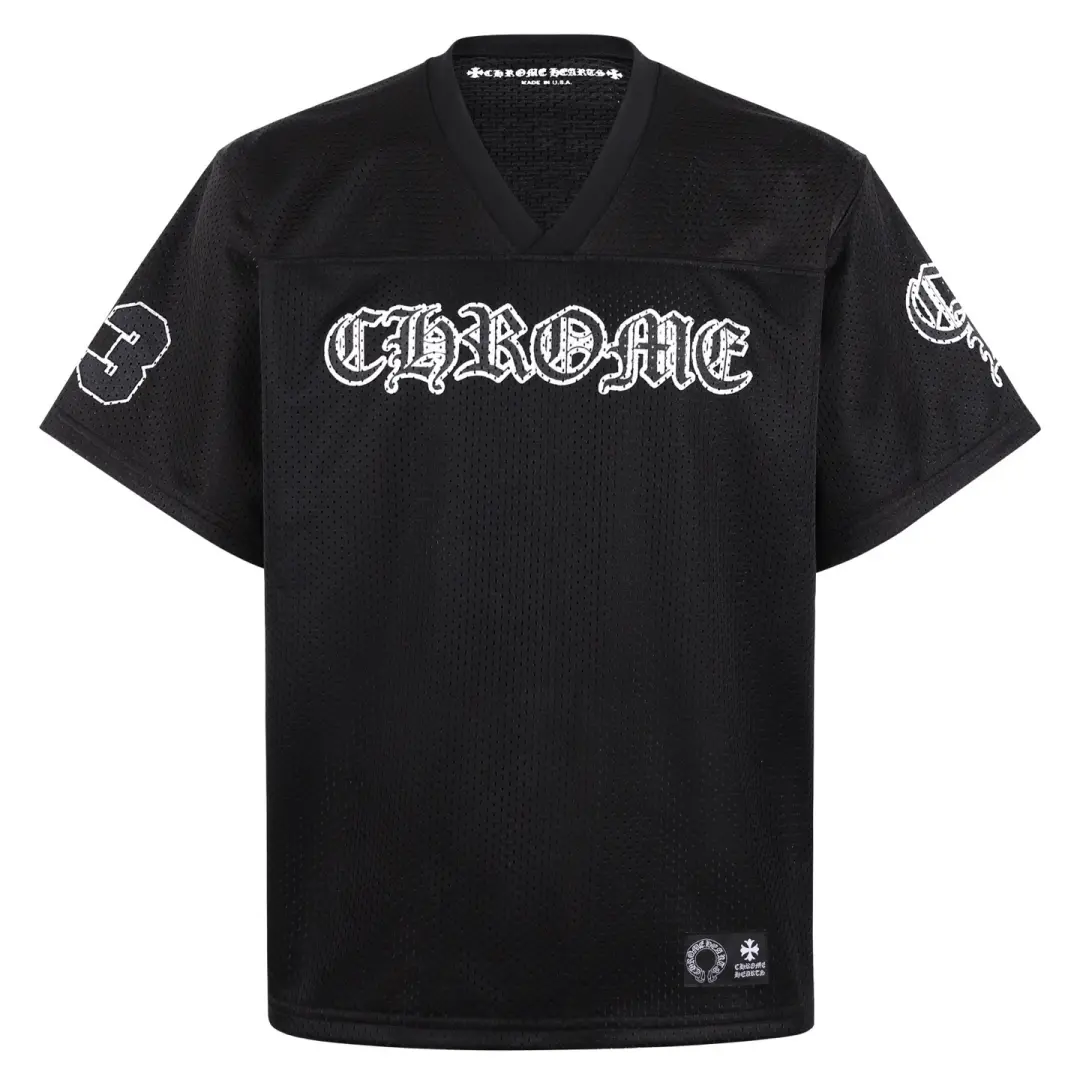 IMG_5805 Chrome Hearts Mesh Stadium Football Jersey Black - Image 1
