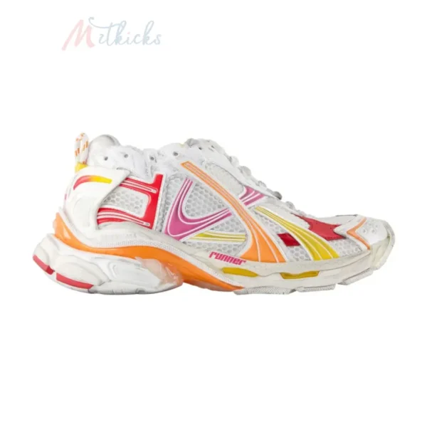 B*lenciaga Multicolor Technical Sneakers White