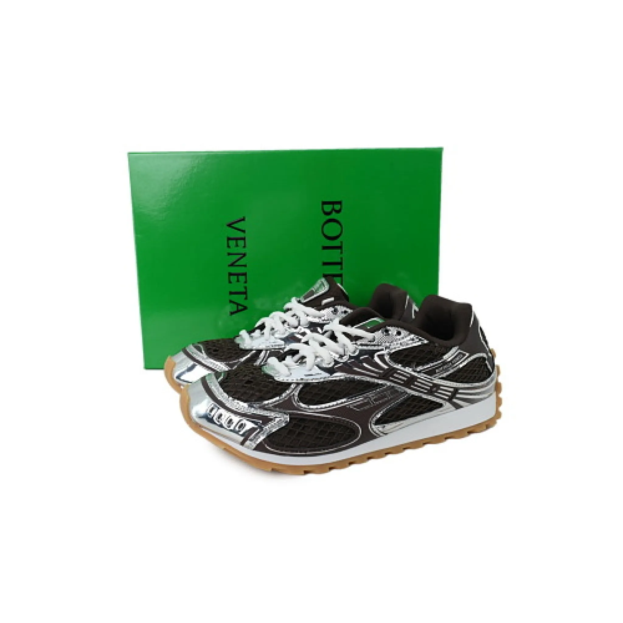 Bottega Veneta Orbit Sneaker 'Fondant Silver' - Image 3